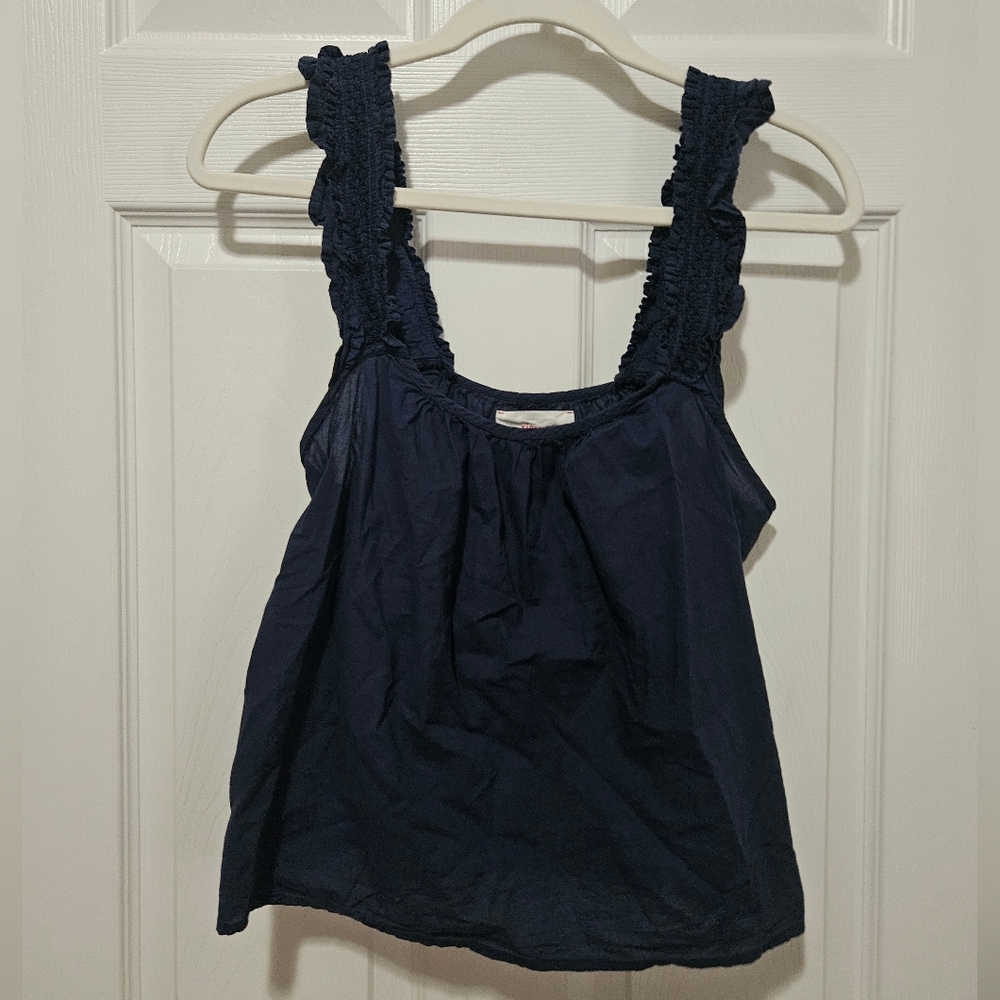 Xirena XS 100% Cotton Navy Tank